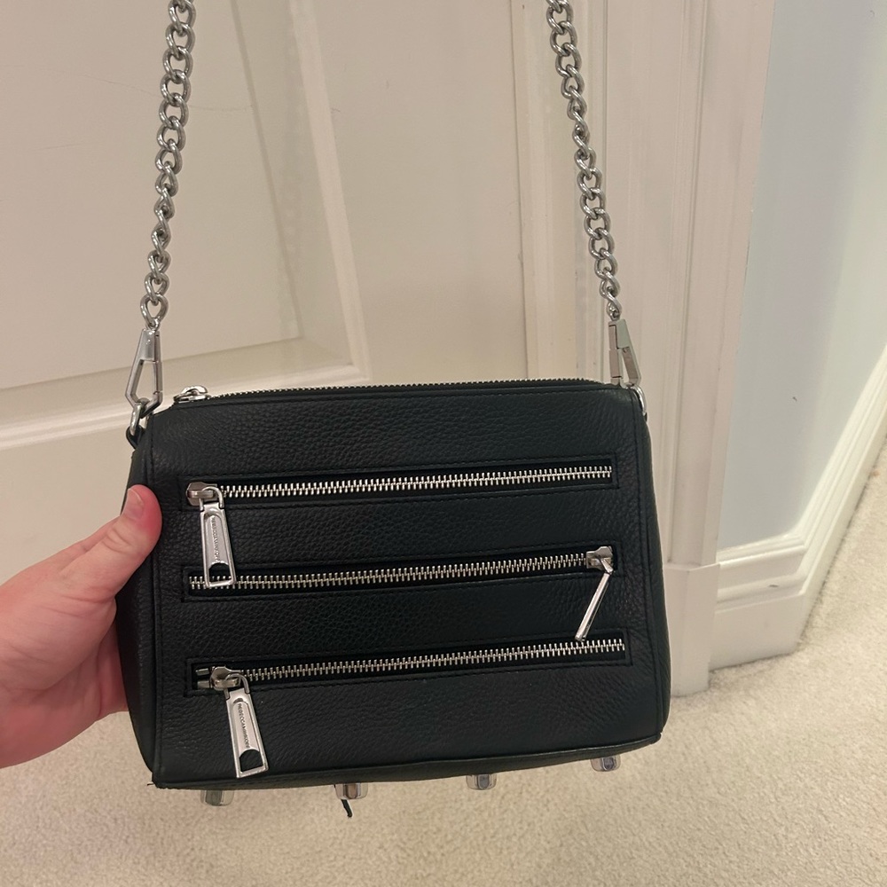 Rebecca Minkoff Black Leather Crossbody Bag w/ Chain Strap